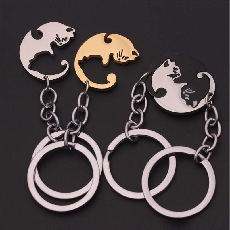 [Y-YING] Lazy Cat Pair Key Chain Key Ring Cute Cat