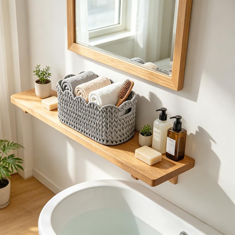 Toilet Paper Storage Basket,Handmade Woven Scalloped Baskets for Bathroom Organizer