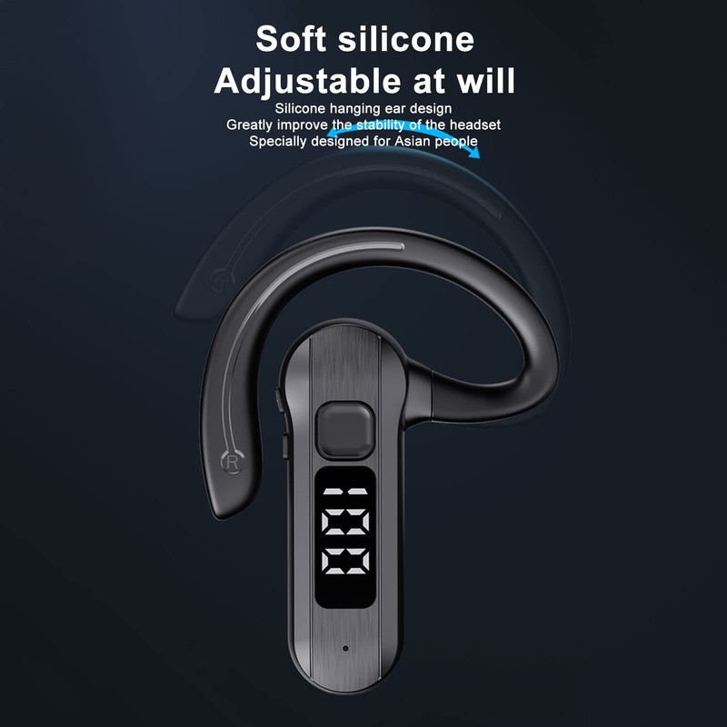ASHATA Single Ear Bone Conduction Headset Bluetooth 5.2, Open Ear