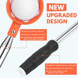 montela golf Ball Retriever Telescopic 9/12FT Golf Ball Water Retrievers Aluminum Alloy Golf Ball Grabber Golf Ball Retriever for Water Golf Accessories Golf Gift for Men (9Ft)