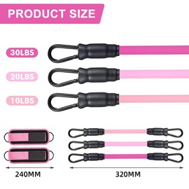 Mineup Resistance Bands Set with Ankle Straps, Glutes Workout Equipment Ankle Bands for Working Out Glute Kickbacks Ankle Resistance Bands with Cuffs Exercise Bands for Women Men Legs Glutes