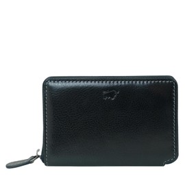 BRAUN BÜFFEL - RFID Zip Card Case Arezzo - 9 Card Slots Made of Genuine Cowhide Leather Simple Design - Elegant Black, black, Modern