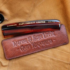 Captain Fawcett Hair Comb with Leather Case