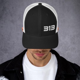 Generic Detroit 313 Area Code Minimal 313 Detroit MI Trucker Hat Cap Black/White