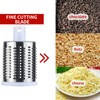 Rotary Cheese Grater - Vegetable Slicer with 3 Interchangeable Stainless