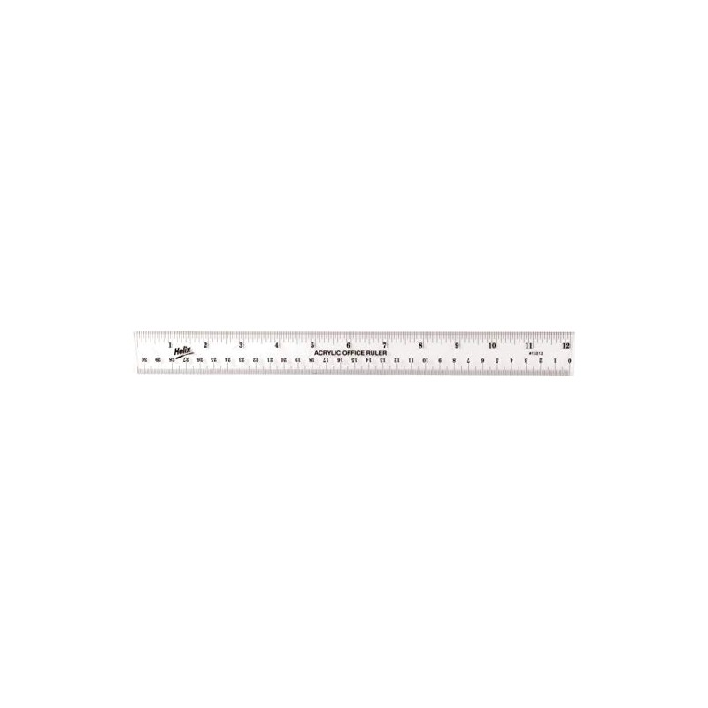 Helix Professional Ruler Acrylic Metric and Imperial 300mm Ref T12010