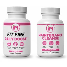 IM Fit Cleanse Pack – IM Fit Fire & IM Maintenance Cleanse for Healthy Digestion & Fitness Support with Green Tea, Apple Cider Vinegar, Berberine & Ginger