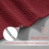 PANGSINNE Elegant Burgundy Fabric Shower Curtain - Waffle Textured Heavy