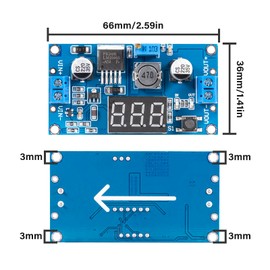 JTAREA LM2596 LM2596S DC-DC Buck Converter Voltage Regulator Adjustable 4.0-40V to 1.25-37V 2A Power Supply Module with LED Voltmeter Display (Pack of 2)