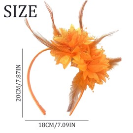 MUNSKT Lace And Feather Paired With Artificial Floral Headbands, A 1920s Style Women's Headwear, Suitable As Accessories For Parties, Dances, Weddings, And Tea Parties.