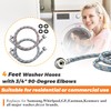 【UPGRADED】4FT Stainless Steel Washer Hoses with 90 Degree Elbows by