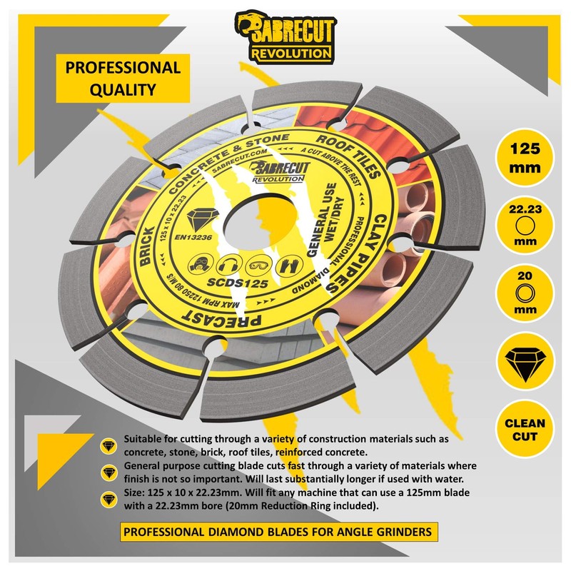 1 x SabreCut SCDS125 125mm (5 inch) x 10mm x