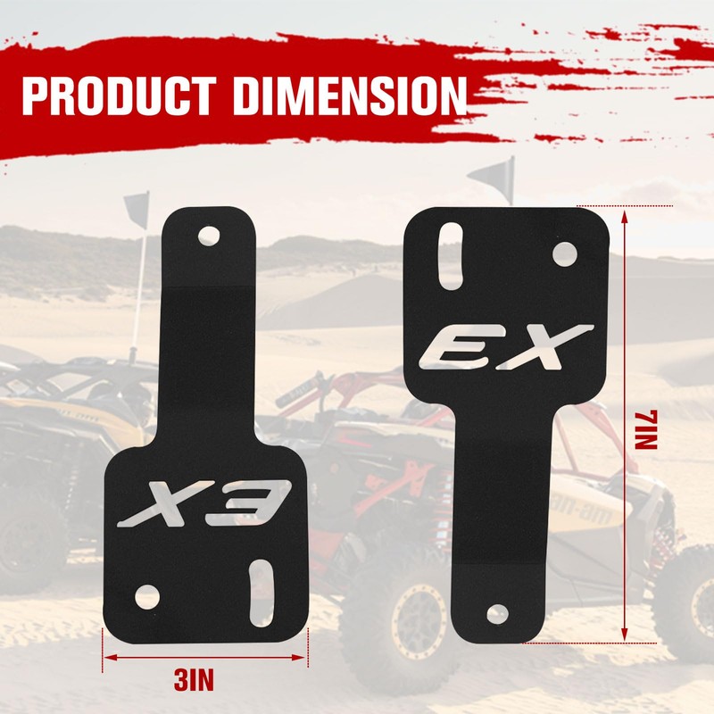 MoGerTor 50 inch Light Bar Brackets for Can-am X3, Adjustable