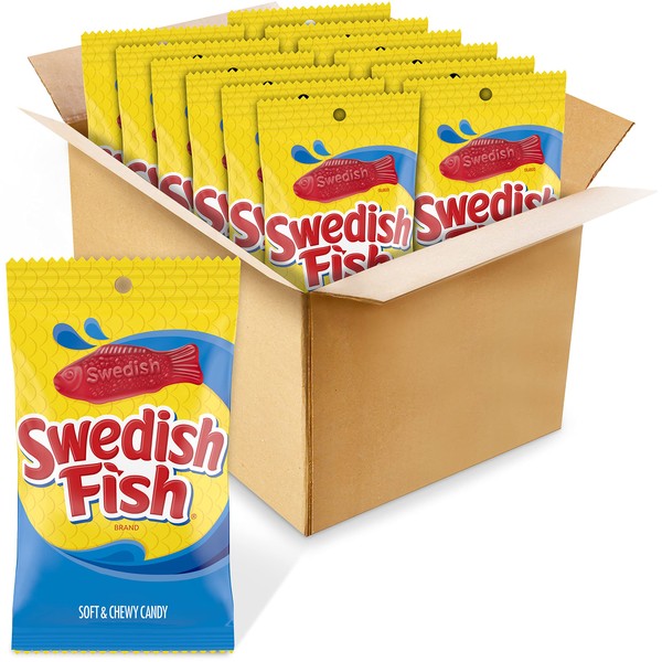 SWEDISH FISH Soft & Chewy Candy, 12-8 oz Bags