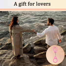 Pink Mini Handcuff Keychain Gifts for Couple Keychain Women Friend Birthday Gifts for Couples Gift to Friend Female Fake Play Hand Cuffs Key Chain