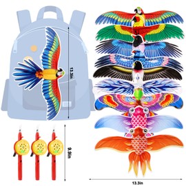 Palksky Cute Colorful Delta Kite, 6PCS-Kites for Kids Adults Easy to Fly, 98ft Kite String with Reel and Handle, Beach Kite for Beach Park Outdoor Game Activities