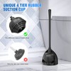 uptronic 2 Pack Toilet Plunger with Holder, Unique Plunger with