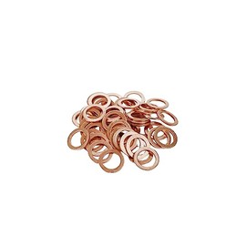 LC LICTOP Copper Washers M12 Sealing Crush Washers, Flat Ring Sump Plug Gasket Set for Oil Drain, Automotive, Plumbing, and Machinery, 12mm x 18mm x 1.5mm, 50PCS