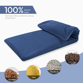 Microwavable Heating Pad with Washable Cover, 8 x 18 Microwave Heating Pad for Neck and Shoulders, Moist Heat Bean Bag Warm Compress for Knee, Joints, Wrist, Abdomen (Dark Blue)