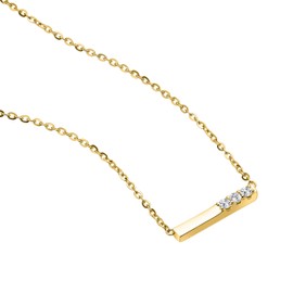 18K White Gold Plated Silver Necklace With 0.15 Carat Total Weight Lab Grown Diamond (D-E Color, Round Brilliant Shape, VS Clarity) Necklace For Women, Gift For Her Jewelry For Women, White Gold