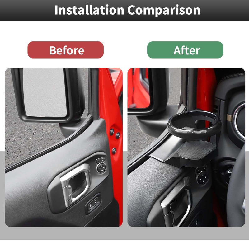 CheroCar JL Cup Holder Right-Side Door Cup Holder for Jeep