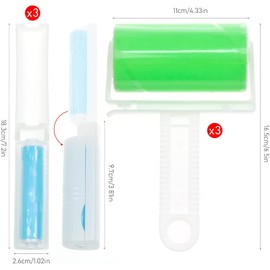 INHEMING 6er Set Abwaschbar Fusselroller,Wiederverwendbar Tierhaarentferner, Fusselrolle Tierhaare,Fusselbürste zum Katzenhaare & Hundehaare Entfernen, in 2 Größen,für Sofa,Auto,Bett,Kleidung