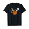 Christmas Tree Fairy Lights Basketball Funny Christmas T-Shirt
