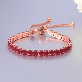 MAGIIE Cubic Zirconia Crystal Bracelet Women, Classic Adjustable Bracelet Women Gold Silver, Friendship Bracelet Fashion Jewellery for Women Girls, Metal, No Gemstone