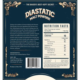 Flourish Millworks Diastatic Malt Powder - 8oz - Premium Baking Enhancer & Dough Improver - The Baker's Best-Kept Secret for Perfect Rise and Browning