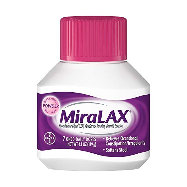 MiraLAX - Laxative - Unflavored Powder - 4.1 oz. 17 Gram Strength - Polyethylene Glycol-McK
