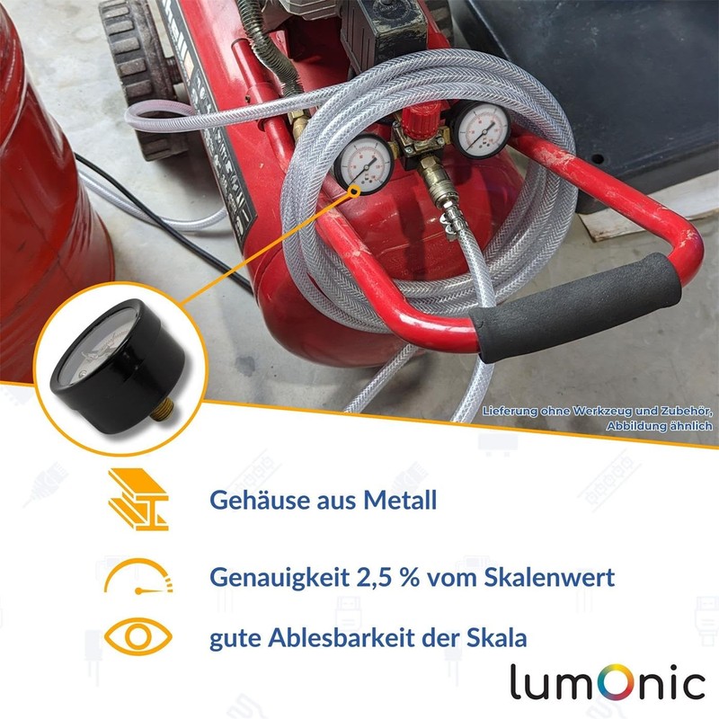 Lumonic I Pressure Gauge 0-6.0 Bar I 1/8 Inch I