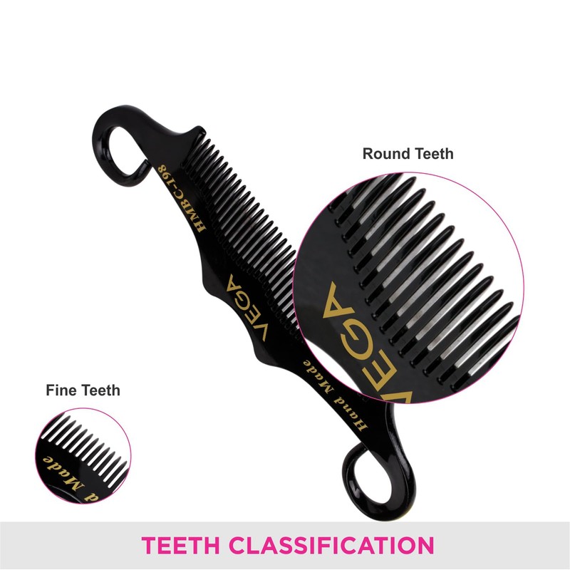 Vega Moustache Comb, black, 19 g