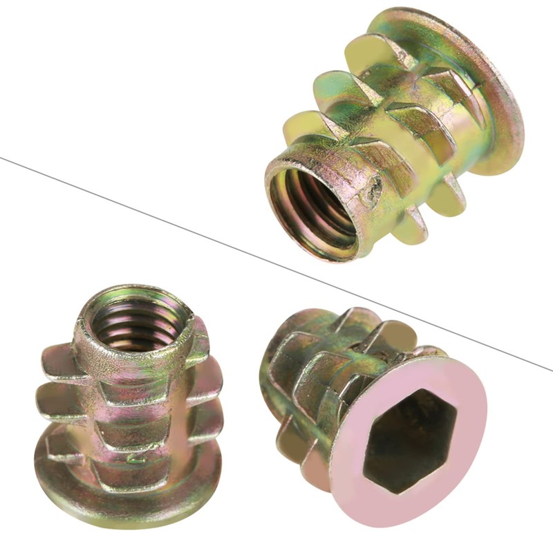 Jeffergarden 50pcs Insert Nuts Zinc Alloy Hex Nuts Embedded Nuts