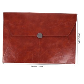 Gadpiparty A4 Leather Document Folder Large Capacity File Organizer for Business and Office Use 1 Piece Travel Portfolio Case