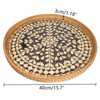 chicapica 16-Inch Black Rattan Lazy Susan with Mother of Pearl
