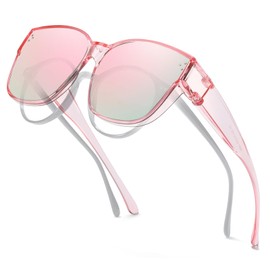 SIPHEW Polarized Fit Over Glasses Sunglasses for Women, Square Trendy Sun Glasses with UV400 Protection for Driving