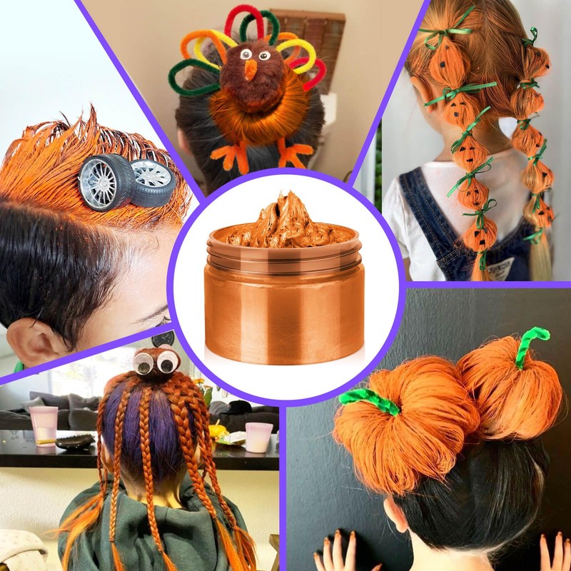 Orange Temporary Hair Color Wax for Party Cosplay Crazy Hair