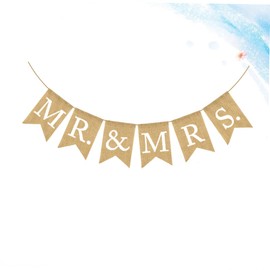 ULDIGI Paper Banner Decor Mr and Mrs Banner Country Decor Wedding Garland The Banner Wreath Swallowtail