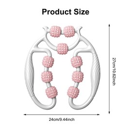 Massage Roller, Massageroller, Massageroller Beine, Beinmassagegerät Cellulite Deep Tissue Massage Arm, Massagerolle mit Griff Bein, Massagerolle,weiß-rosa