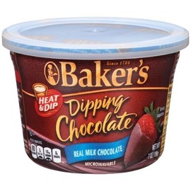 Baker's, Dipping Chocolate, Real Milk Chocolate, 7-Ounce Microwavable Bowls(Pack of 2)