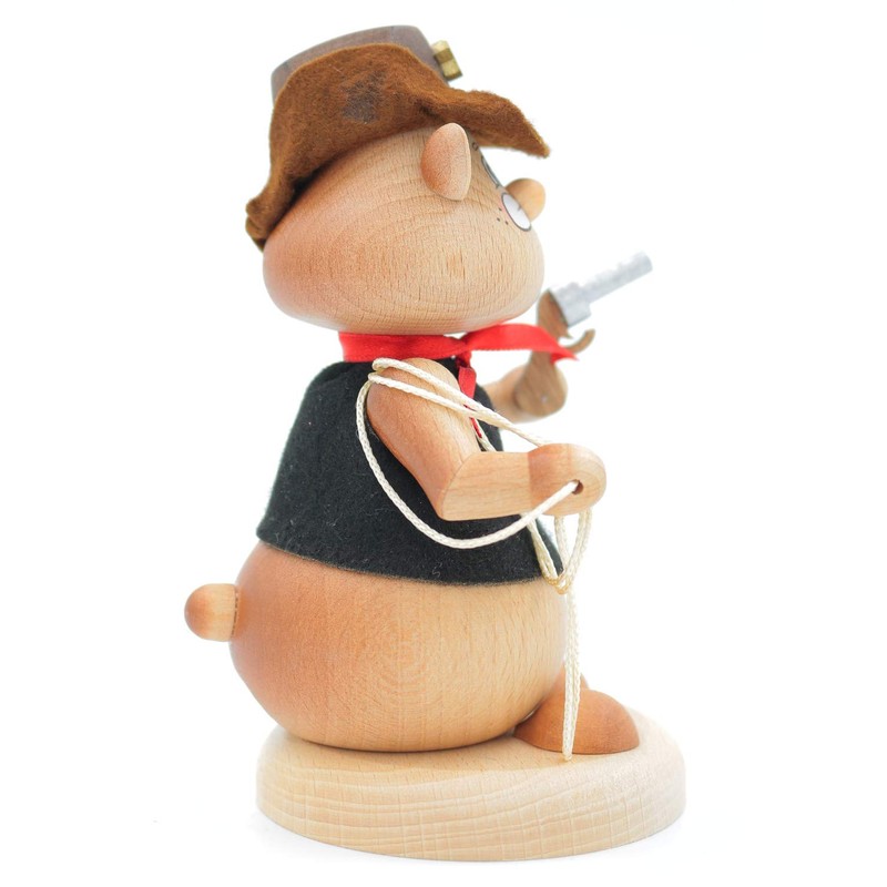 Kuhnert - Hamster Smoker Figurine Solid Wood Turned 13 cm