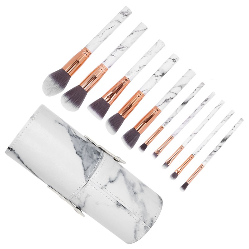10Pcs Makeup Brush Eyelash Blush Brush set with Storage Holder