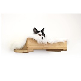 Catastrophic Creations The Nest Cat Bed – Modern Cat Bed – Bamboo Bed for Cats – Warm & Plush Pet Bed – Modular Cat Beds for Indoor Cats – Faux Fur Nap Cat Bed