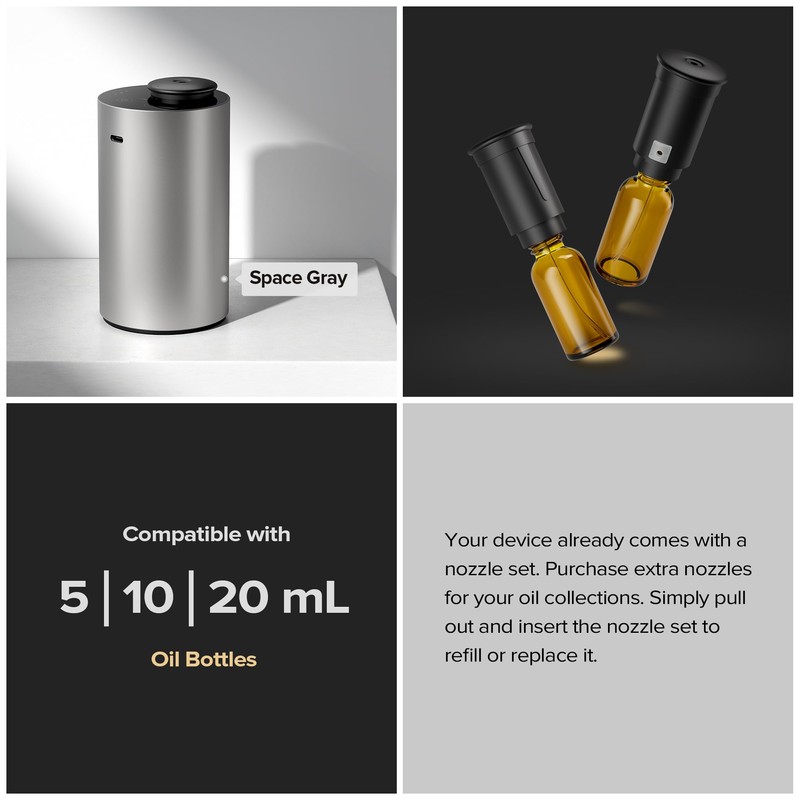 Airversa Waterless Essential Oil Diffuser for Home Aromatherapy Scent Diffusers