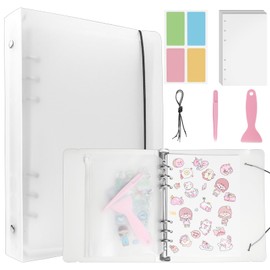 Reusable Sticker Book 120 Sheets, Black Sticker Collecting Album 7.01*9.06*1.42in Sticker Binder Storage Book Sticker Organizer Collection for Collecting Stickers with Pouch, Tweezer and Spatula, A5
