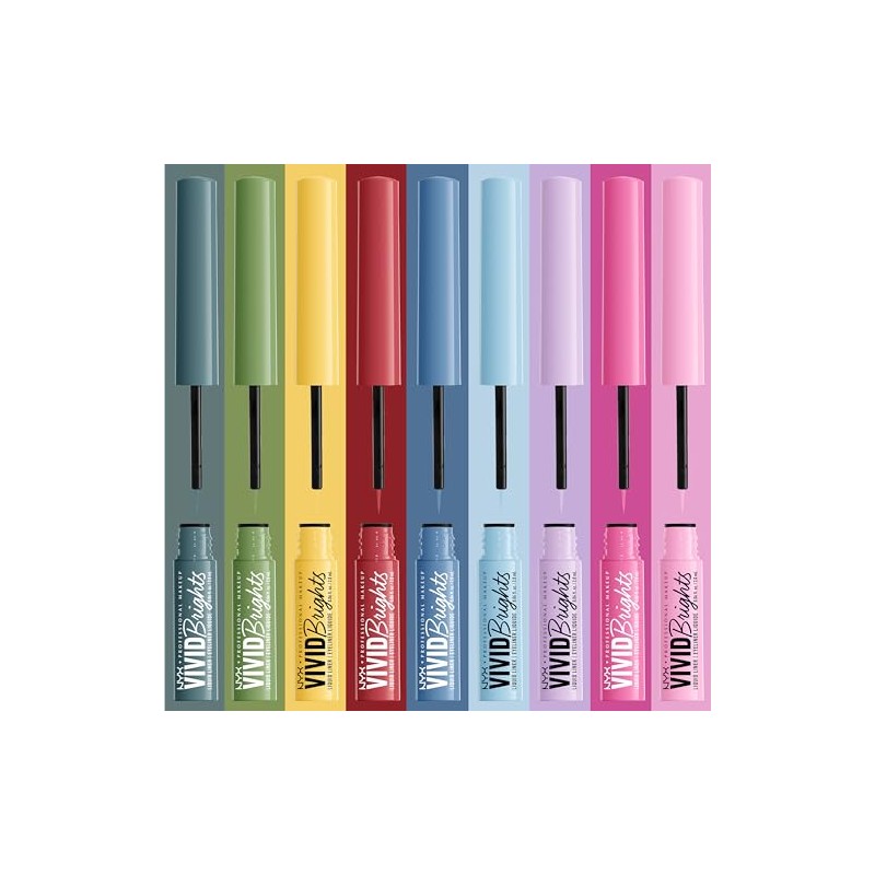 NYX Professional Makeup, Vivid Brights, Delineador Líquido, Tono Cobalt Crush