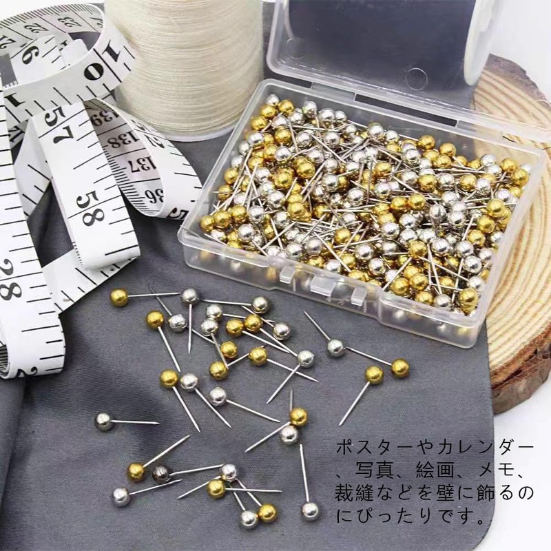 YJRUNFU 200pcs Ball Pins Decorative Thumb Tacks Round Steel Strong