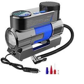 Tyre Inflator Portable Air Compressor 12V Auto Digital Air Pump for Car Tire, 150PSI DC 12V Auto Shut Off Tire Pump w/Pressure Gauge Car Bike Balls Pump LED Light LCD Digital Display Fast inflator