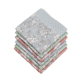 Houlife Women's Floral Handkerchiefs Pure Cotton 45 x 45 cm 3 Colours for Everyday Use - Colourful - 6 pieces