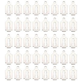 DICOSMETIC 100Pcs Dog Tag Pendant Steampunk Razor Blade Charm Hip Hop Biker Necklace Goth Punk Rock Charm Stainless Steel Dangle Charm for Man DIY Craft Bracelets Jewelry Making, Hole: 1.4mm